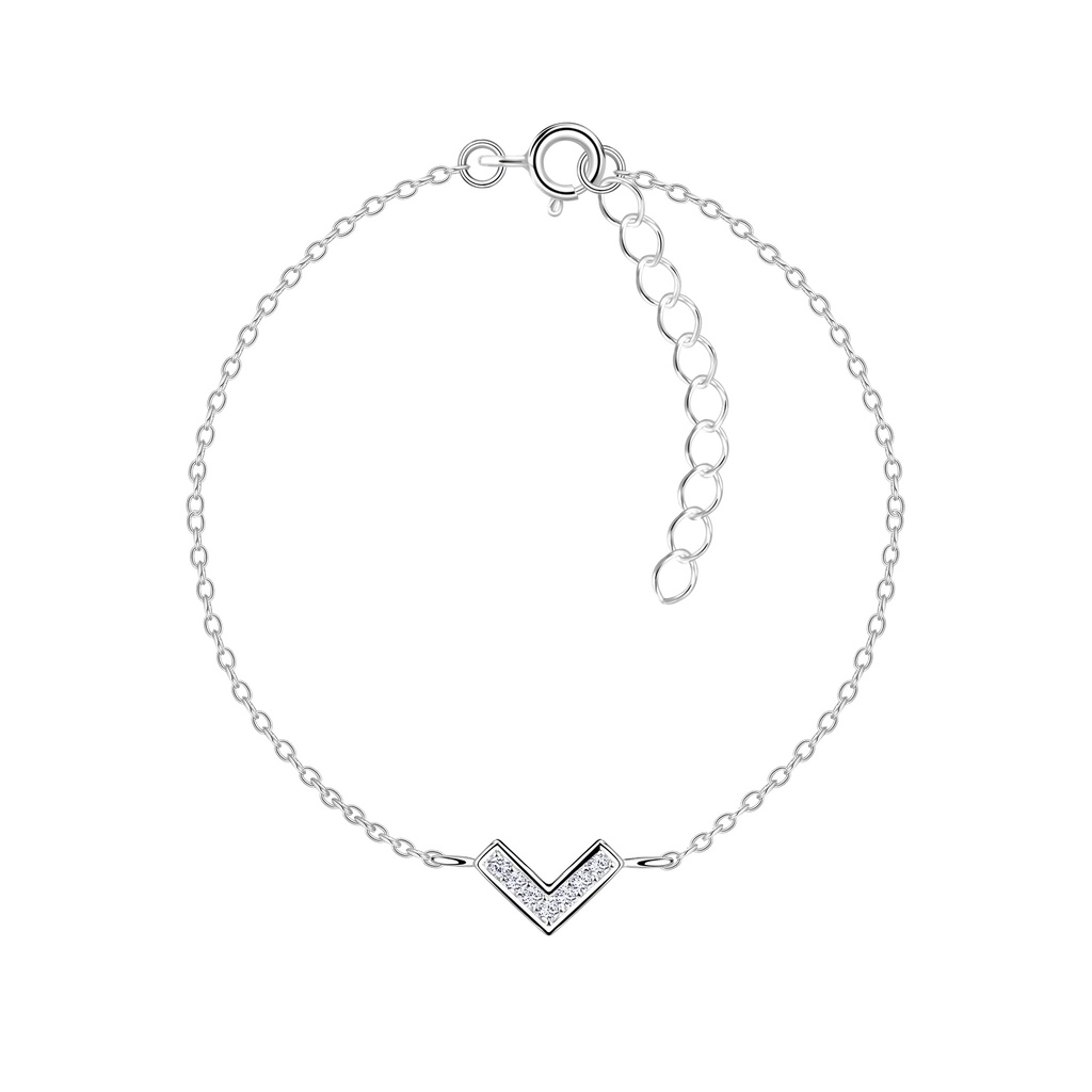 Zirconia Chevron Armband Silber