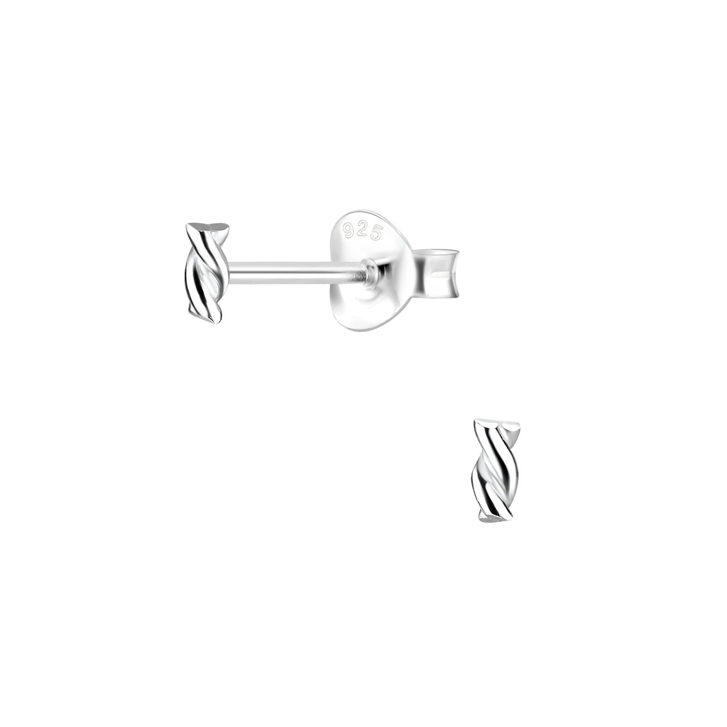 Twist Bar Studs Silber
