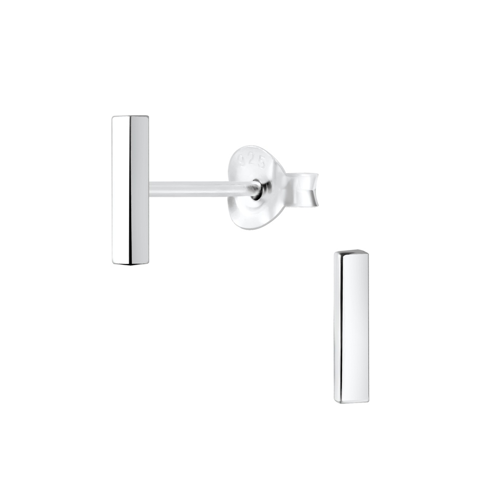 Simple Bar Studs Silber
