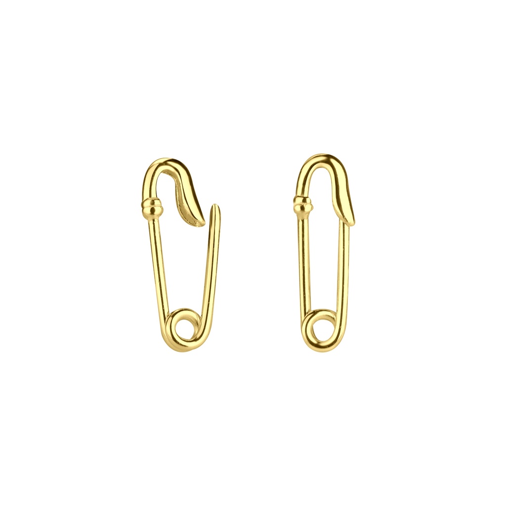 Safety Pin Earrings Gold