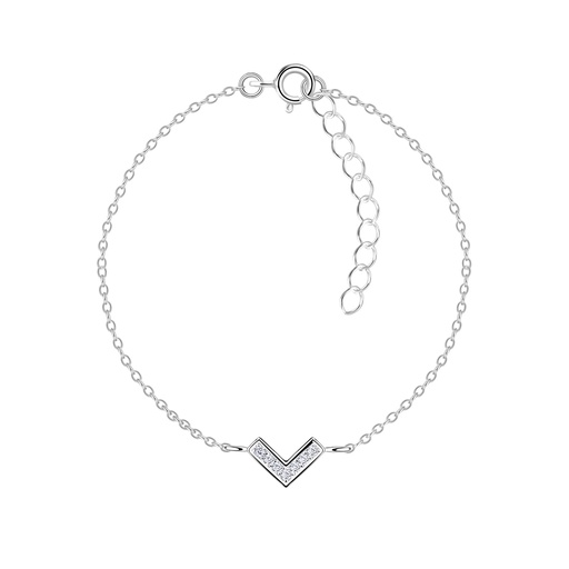 Zirconia Chevron Armband Silber
